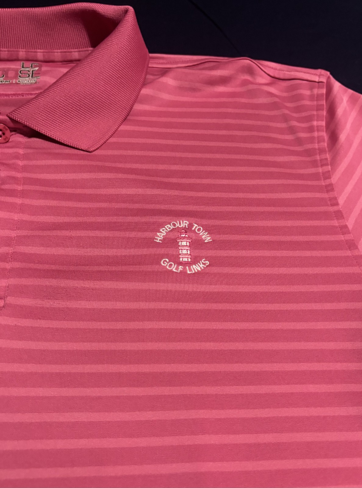 Harbour Town Men's LG Pink S/S Polo Harbour Town Golf Links SC Logo B1 thumbnail 2