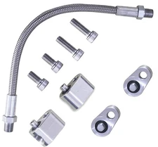 For LS LS1 Throttle Body Bypass Coolant Steam Port Crossover Hose Braided Kit