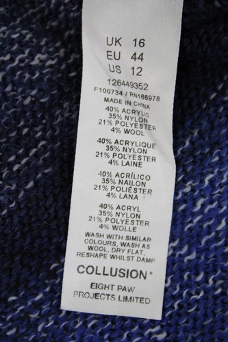 Collusion Womens Scoop Neck Sleeveless Striped Knit Maxi Dress Blue Size 12 - Picture 5 of 6