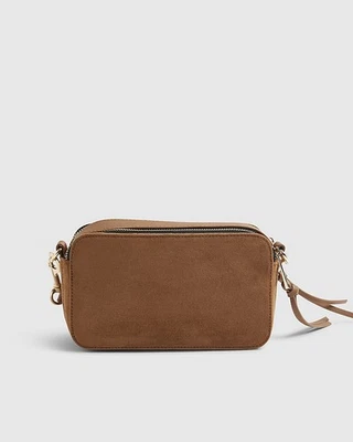 River Island Womens Crossbody Bag Brown Studded Zip Fastening Detachable Strap