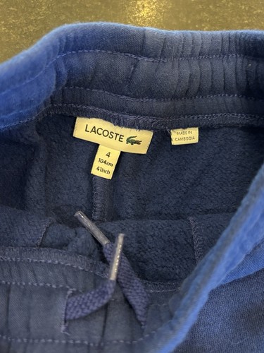 Lacoste Kids Lettered Fleece Sport Sweatsuit Jogger Size 4 Blue - Picture 4 of 12