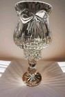 2pc Crystal 11" Tall Hurricane Candle Lamp Beautiful,  Heavy Bow Like Pattern.  — photo 1
