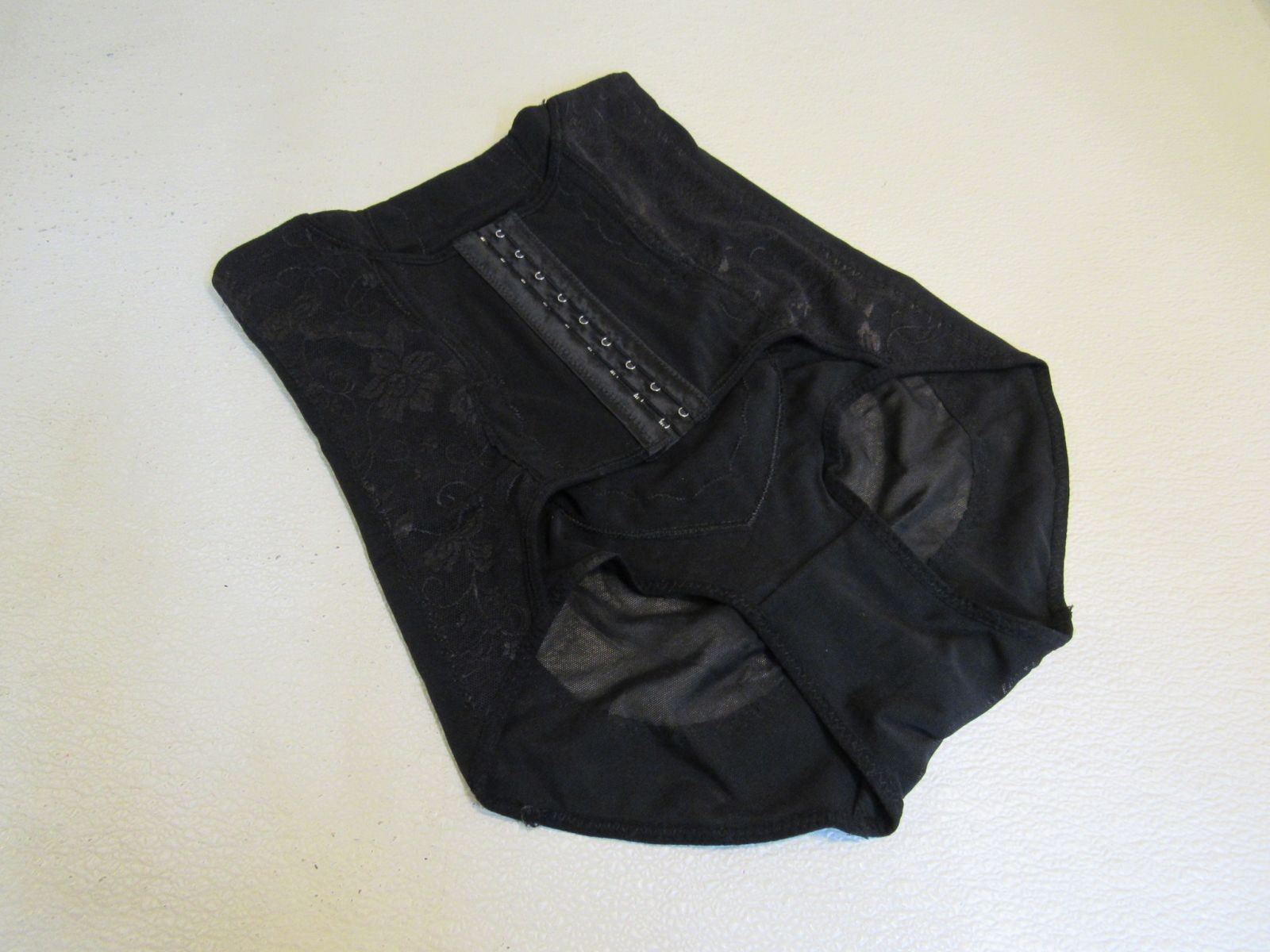 Designer Shapewear Corset Black Nylon Spandex Female Size S