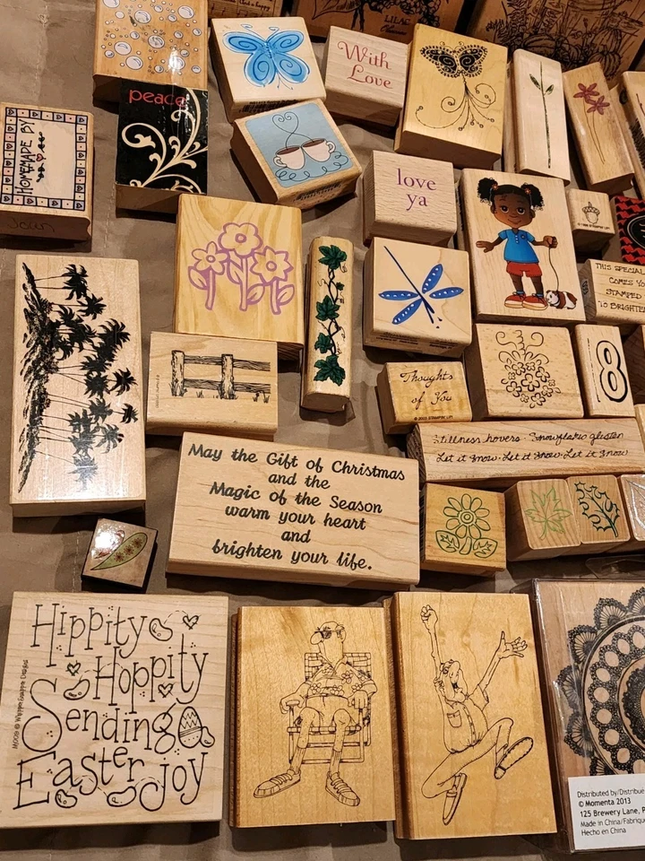 Lote De Colección De 110 Estampillas De Goma De Madera Estampación PSX Inkadinkadoo Northwoods  Foto 2 de 4