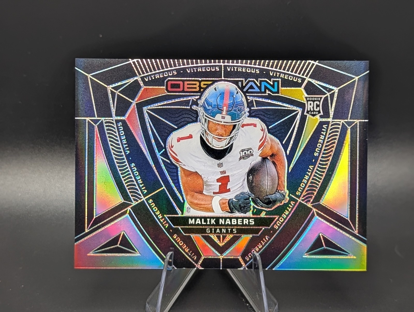 2024 Panini Obsidian Malik Nabers RC Vitreous Giants Rookie SP Case Hit!