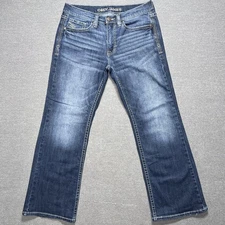 Cody James Jeans Mens 32x30 Blue Dark Wash Bootcut Whiskered Fancy Cowboy