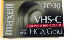 2 Maxell Camcorder Video Cassette TC-30 VHS-C HGX-Gold Premium High Grade NEW
