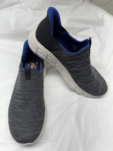 Bobs Sport by Skechers Herren Schwarz Stoff Slipper Memory Foam Weite Passform Gr. 13