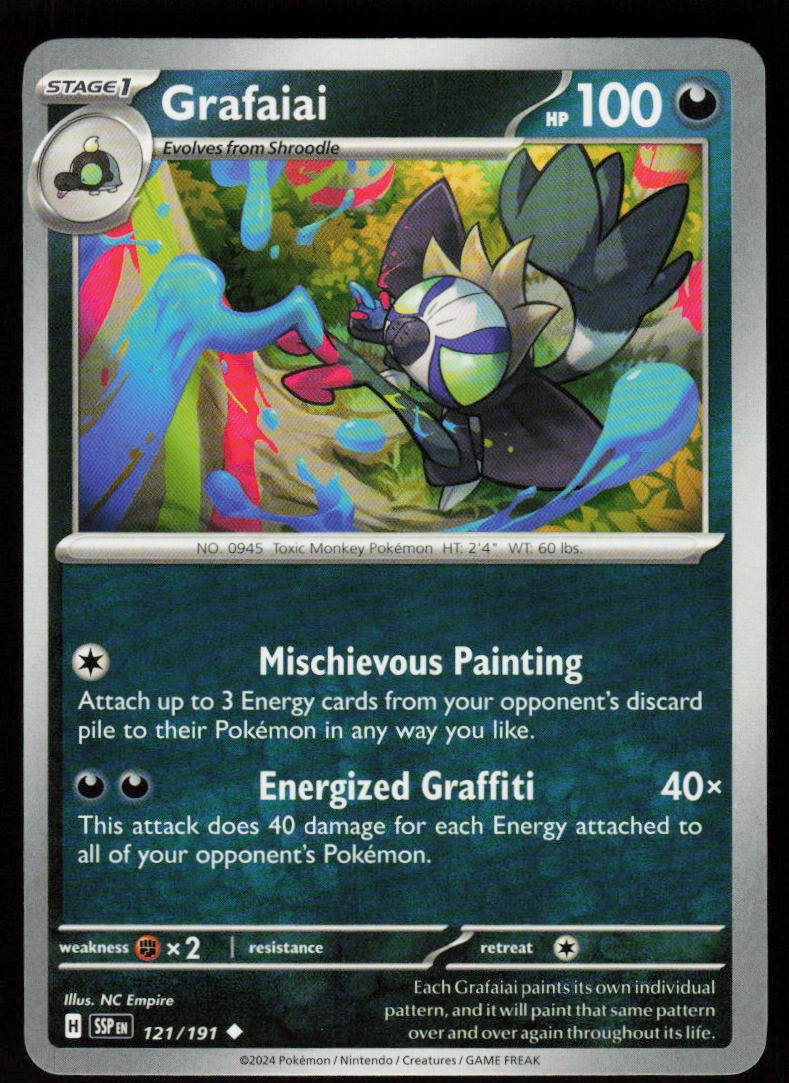 Grafaiai 121/191 Uncommon Surging Sparks Pokemon Near Mint
