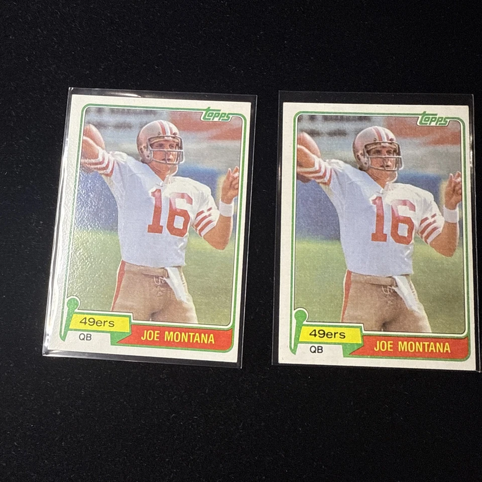 (2) Tarjetas de novato 1981 Topps Joe Montana #216 nítidas  Foto 2 de 4