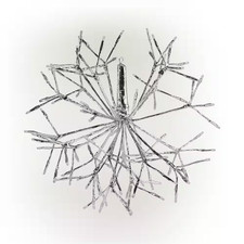 16 In. Tall Holiday 3D Snowflake Multicolor Hanging Ornament with LED Lights