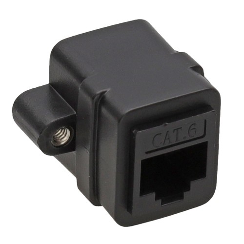 RJ45 Panel Mount Cat6/Cat6 Gigabit Ethernet Cable Sockets Coupler Adapter Black - Afbeelding 6 van 17