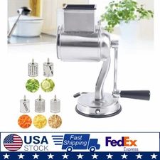 Rotary Cheese Grater Hand Crank Vegetable Food Chopper Shredders Stainless Steel