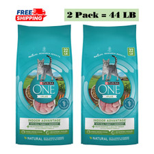 2 Pack, Purina ONE® +Plus Indoor Advantage Adult Cat Dry Food - Turkey, 22 LB 1.37 per pound