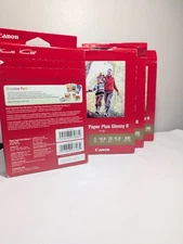 LOT of 4 Canon Photo Paper Plus Glossy II PP-301 Inkjet 100 Sheets NEW 4X6
