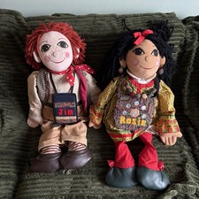 Rosie and Jim Plush Rag Dolls Large/Vintage 30 Inch 1999