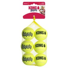 KONG Air Dog SqueakAir Toy Tennis Balls, Medium 6 Pack 6 Pack, Yellow