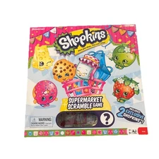 Shopkins Supermarket Scramble Board Game Pressman Kids 2-4 Players  Age 5+ USED