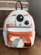 Loungefly Disney Star Wars BB-8 Droid Mini Backpack Bag White Orange