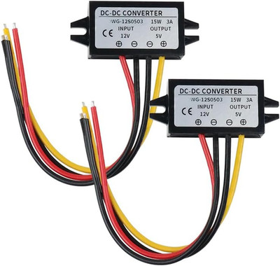 12V to 5V DC DC Converter(2Pcs), 5V 3A 15W Voltage Regulator Board Power Supply