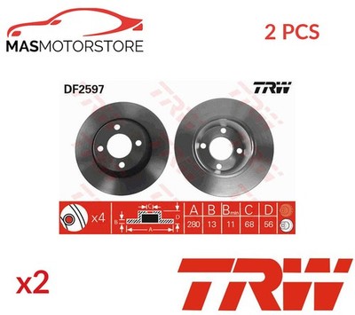 BREMSSCHEIBEN SATZ PAAR VORNE TRW DF2597 2PCS A NEU OE QUALITÄT