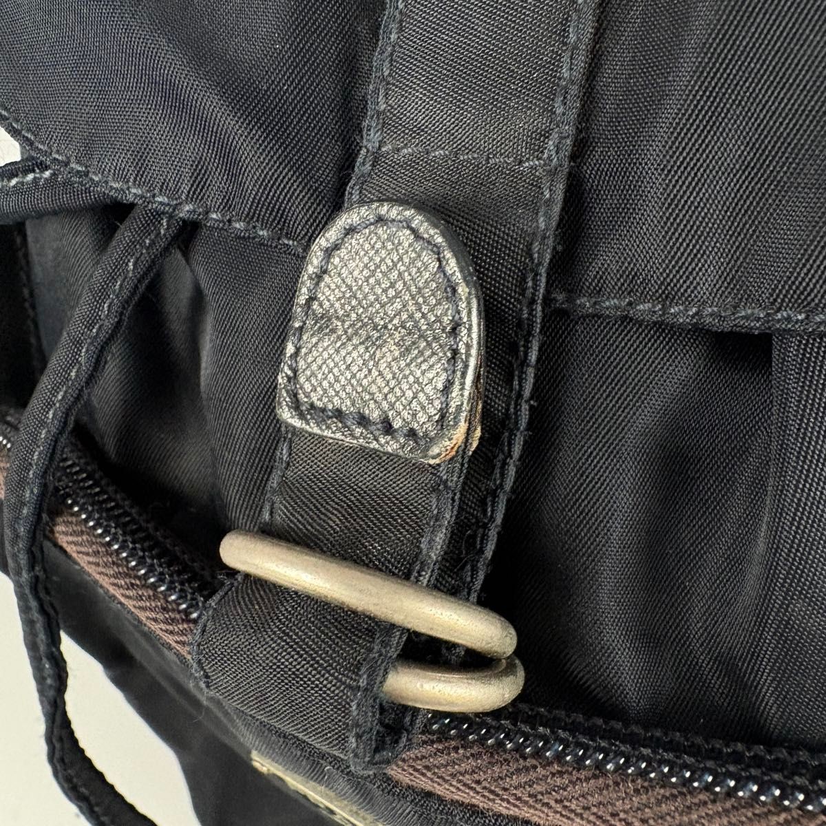 PRADA backpack tessuto nylon triangular logo navy… - image 10