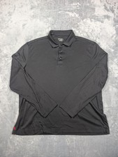 UNTUCKit Polo Shirt Mens XL Black Long Sleeve 100 Cotton Casual 3 Button Solid