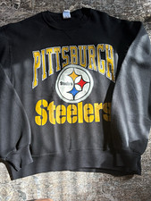 Vintage Russell Athletic Pittsburgh Steelers NFL Black Crewneck Sweatshirt L