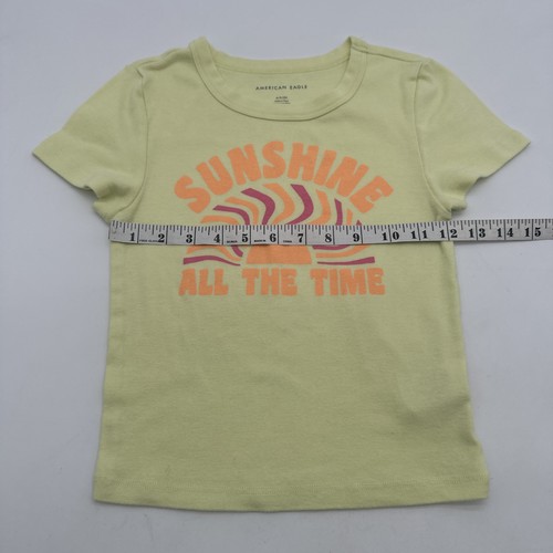 American Eagle T-shirt Youth Girls S Yellow Graphic Print…#26135 - Picture 5 of 8