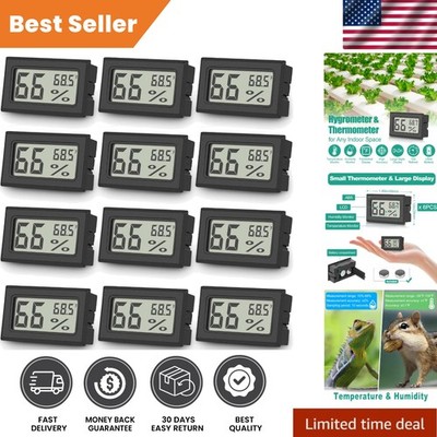 12-Pack Mini Digital Thermometer Hygrometers - Ideal Indoor Climate Monitor
