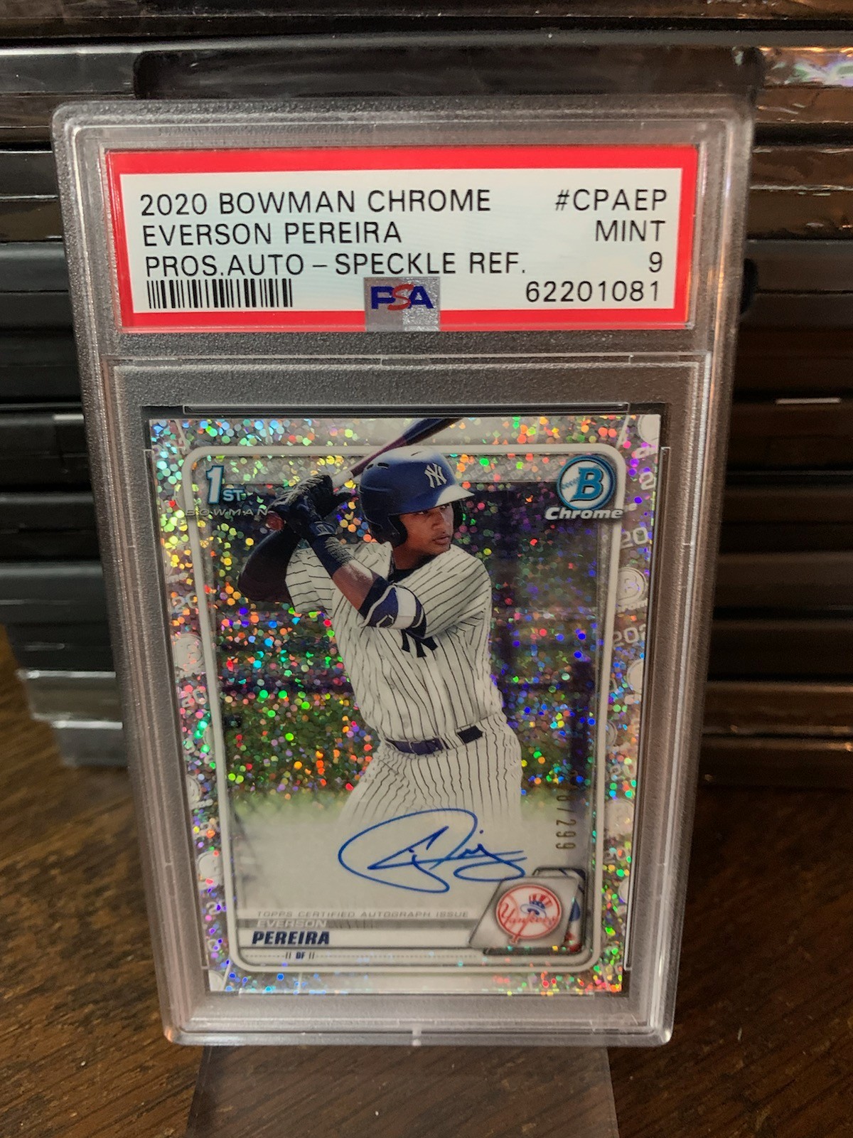 Everson Pereira 2020 Bowman Chrome Speckle Refractor Auto /299 PSA 9