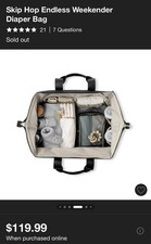 Skip Hop Endless Weekender Diaper Bag - Black ,