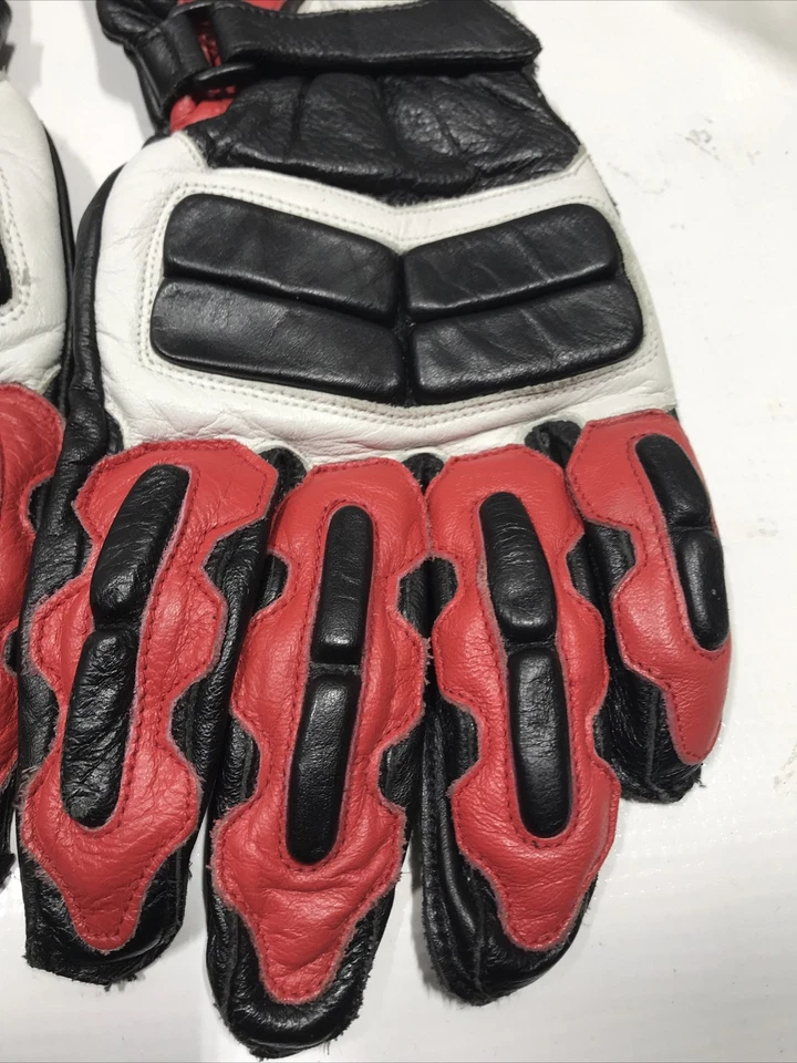 Joe Rocket Black/Red /White Motorcycle Leather Sport Gloves Size Large - Image 2 of 4