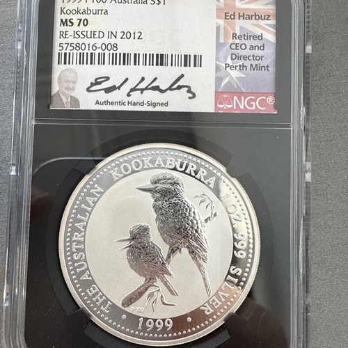 1999 p AUSTRALIA Silver DOLLAR NGC MS70 P100 Kookaburra