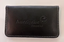 Ameriprise FinanciaBlack Leather  Credit Card / Business Card Holder