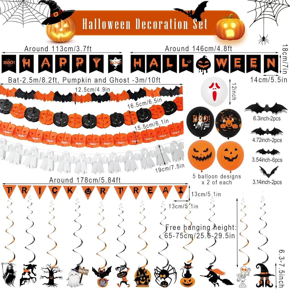 Halloween Decorations Indoor Set - Reusable Happy Halloween Decor & Trick — 第 3/4 张图片