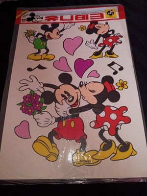 Vintage Korean Disney Unitek Reusable Sticker Sheet NOS Minnie Mickey Mouse 