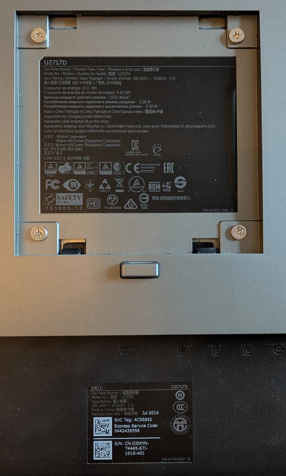 Dell UltraSharp U2717D 27" 1440p Monitor, Stand and cables included - Image 4 of 4