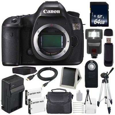 Canon EOS 5DS DSLR Camera (International Model) 0581C002 + LP-E6 Battery + 64GB