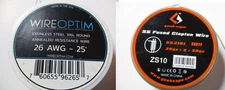 wireoptim 26 awg 20' 316L stainless steel ROUND + Geek FUSED CLAPTON 316L SS