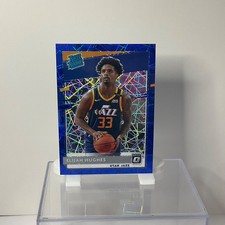 2020-21 Panini Donruss Optic- Elijah Hughes (RC) #192 Blue Lazer Prizm Rookie