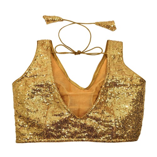 Blusa acolchada para mujer con lentejuelas de diseñador Choli punteada torso recortado Choli ropa de fiesta - Imagen 7 de 48