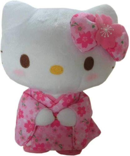 Bambola peluche rosa giocattolo imbottito Sanrio Hello Kitty serie S Sakura Kimono NUOVA Giappone - Foto 1 di 4