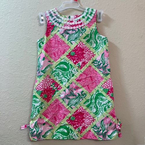 LILLY PULITZER JUBILEE PATCHWORK GIRLS DRESS Cottage Core Summer Garden Size 6