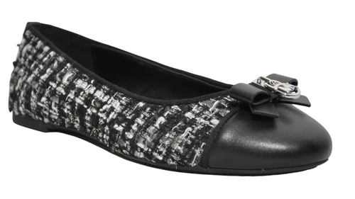 Michael Kors Honey Ballet Flat Faux Leather/Washed Denim/Tweed  Nib $155 - Picture 21 of 49