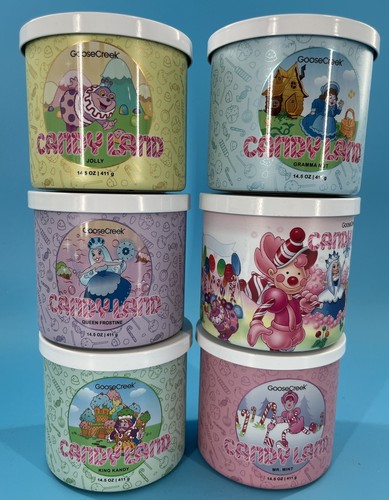 NEW Candy Land Goose Creek Candles Complete Set /6 Lot 14.5 Oz. Soy Nostalgic - Picture 1 of 15