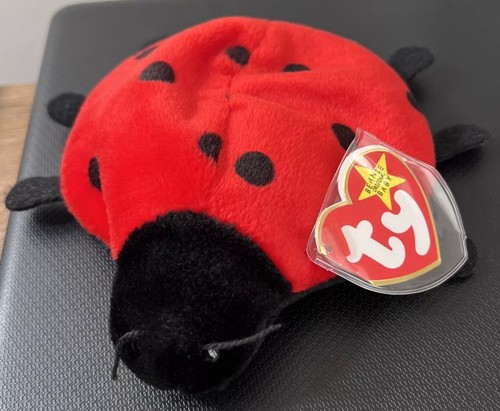 Retired 1995 Ty Beanie Baby LUCKY the Ladybug P.E Pellet 14 Spots 1993 Tag Error - Picture 8 of 16