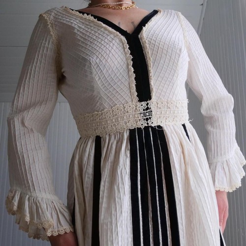 Vintage 1970s Victor Costa Bohemian Cotton Maxi Dress - Picture 10 of 12