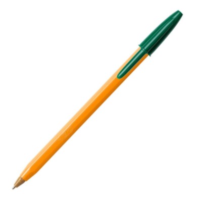 Pack of 15-Bic Orange Original Fine (Green)- Smooth Writing Comfortable Handling