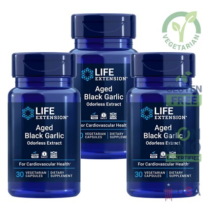 #ad Aged Black Garlic Life Extension Heart Cholesterol amp; Blood Pressure 30 Caps 3x $53.95